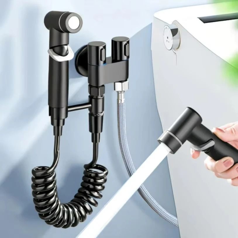 Handheld Bidet Toilet Sprayer Set with Adjustable Pressure and Dual Switch