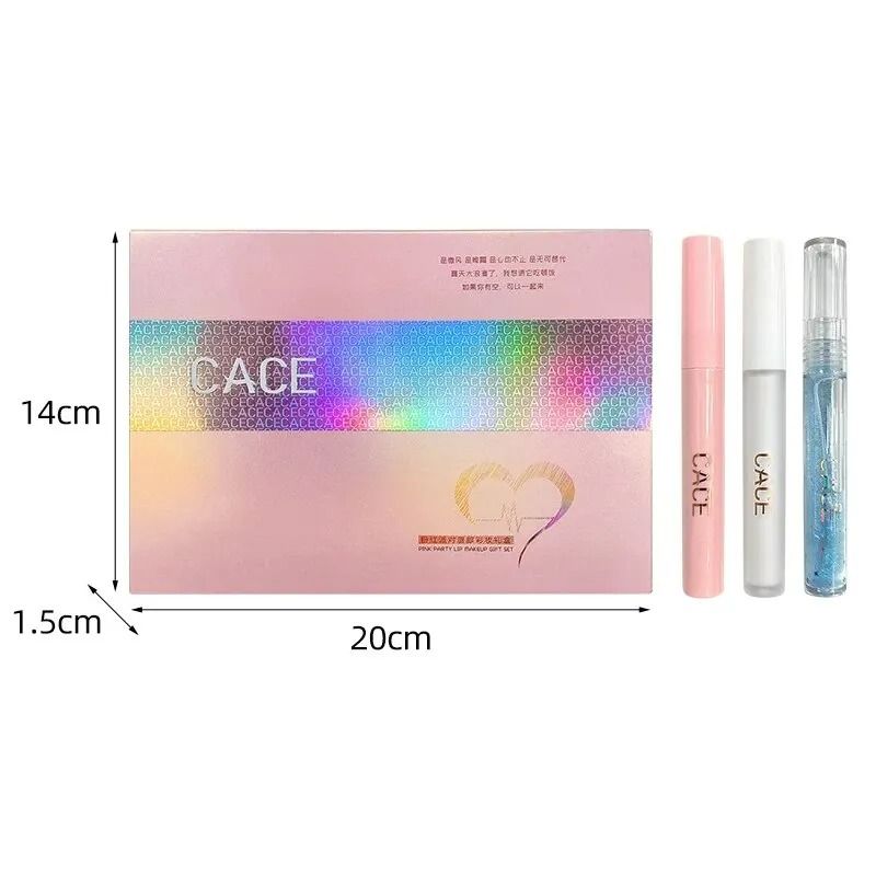 Matte Liquid Lipstick Set with Gloss, Lip Plumper and Necklace 6 Piece Gift Set