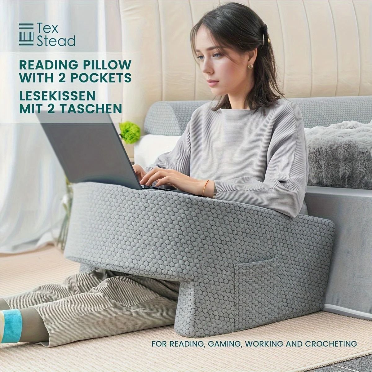 Reading Pillow for Gaming and Bed Support