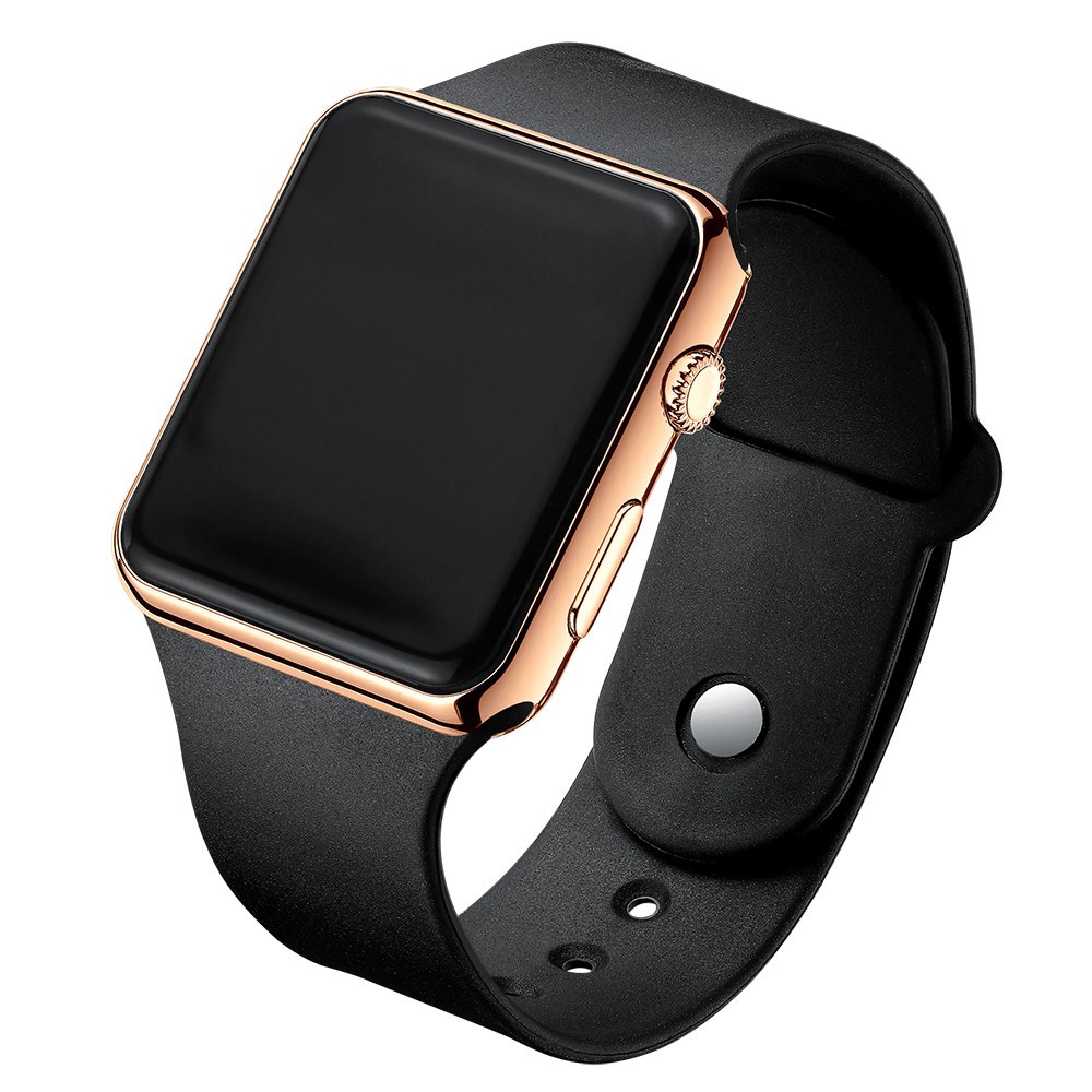 Fashionable LED Digital Watch for Men & Women Black Silicone Wristband, Casual Sports Watch
