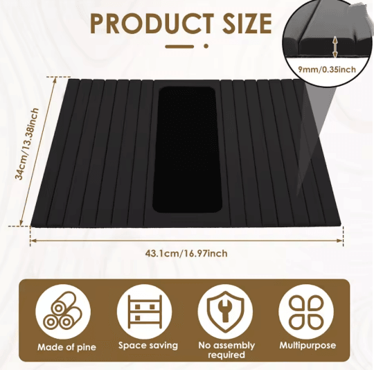 Foldable Wood Sofa Arm Tray Anti Slip Couch Arm Table