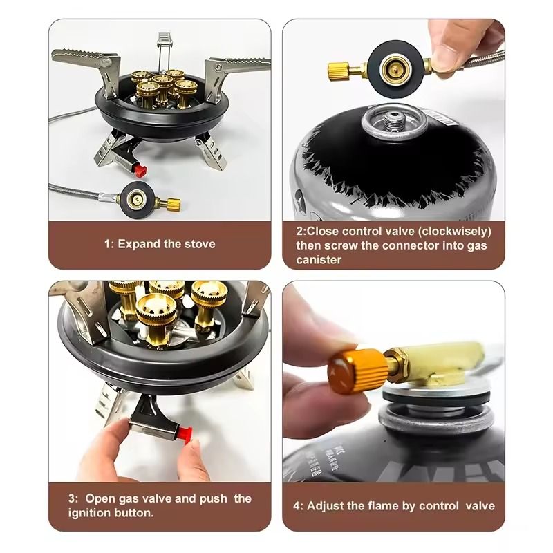 BRS-201A 16000W High Power Camping Gas Stove – Windproof Propane Burner with Piezo Ignition