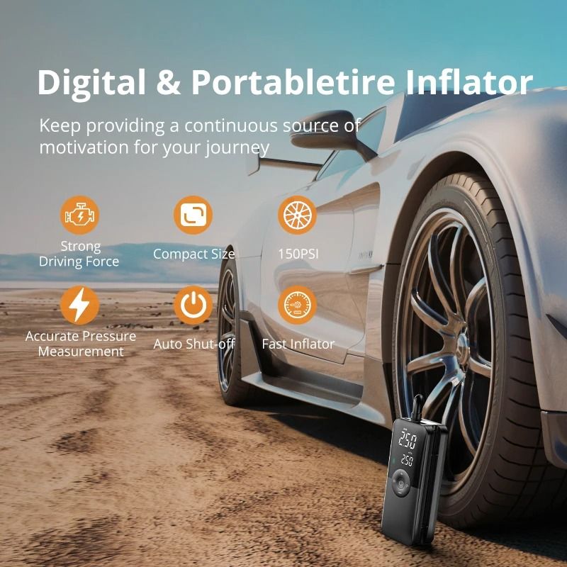 CARSUN Rechargeable Portable Tire Inflator