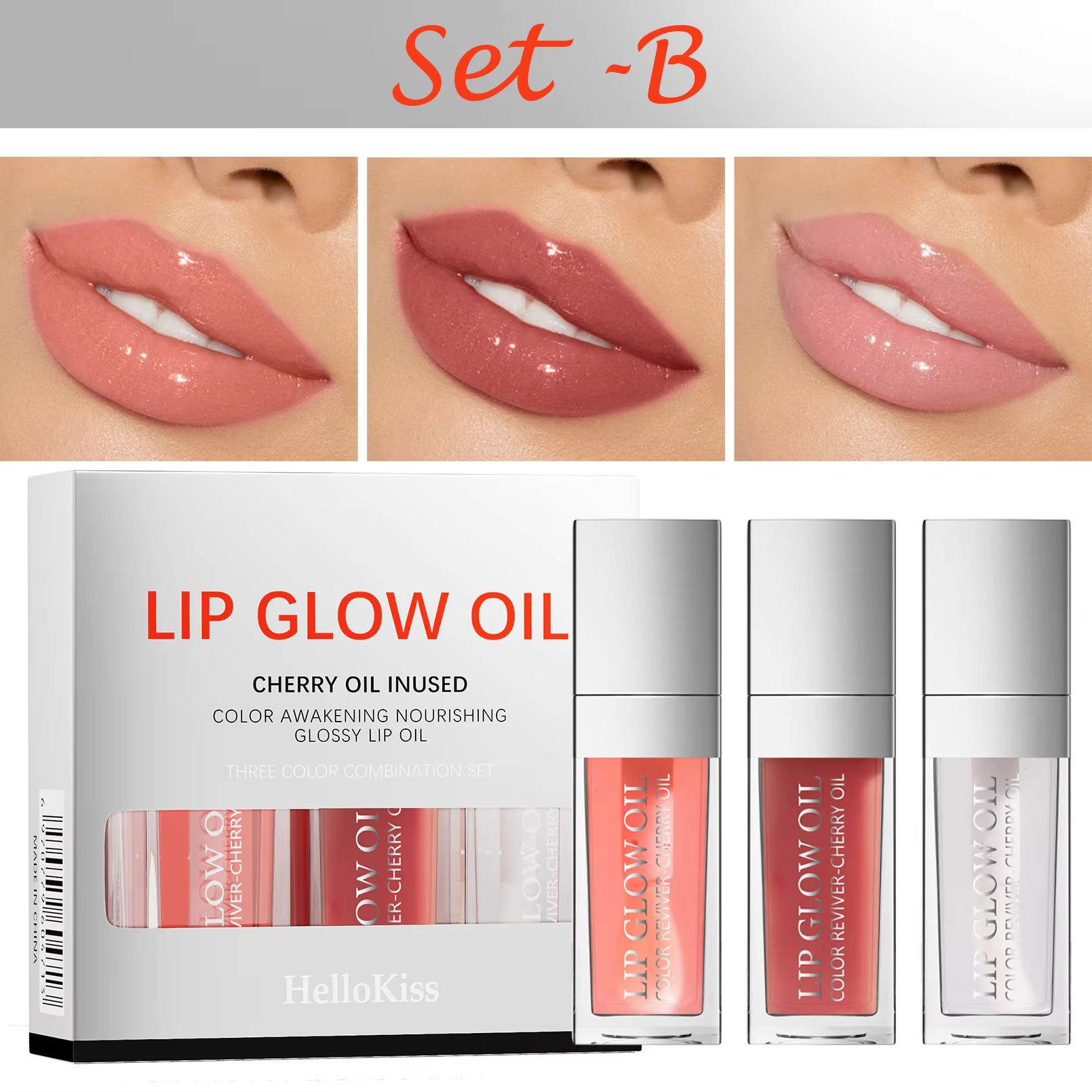 Crystal Jelly Lip Oil Set Hydrating Lip Plumper Gloss Tinted Lip Glow Collection