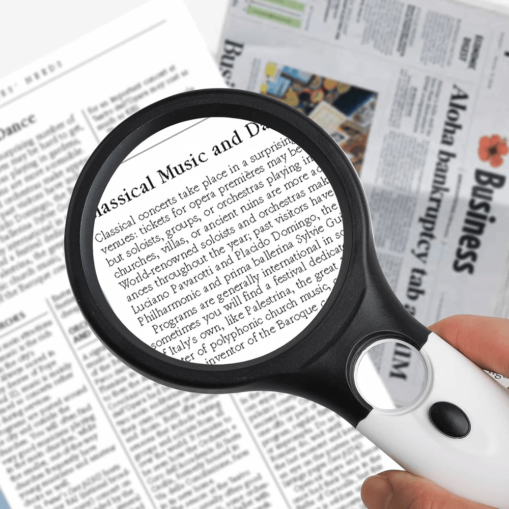 Handheld 45X Magnifying Glass with LED Light for Reading & Jewelry Inspection