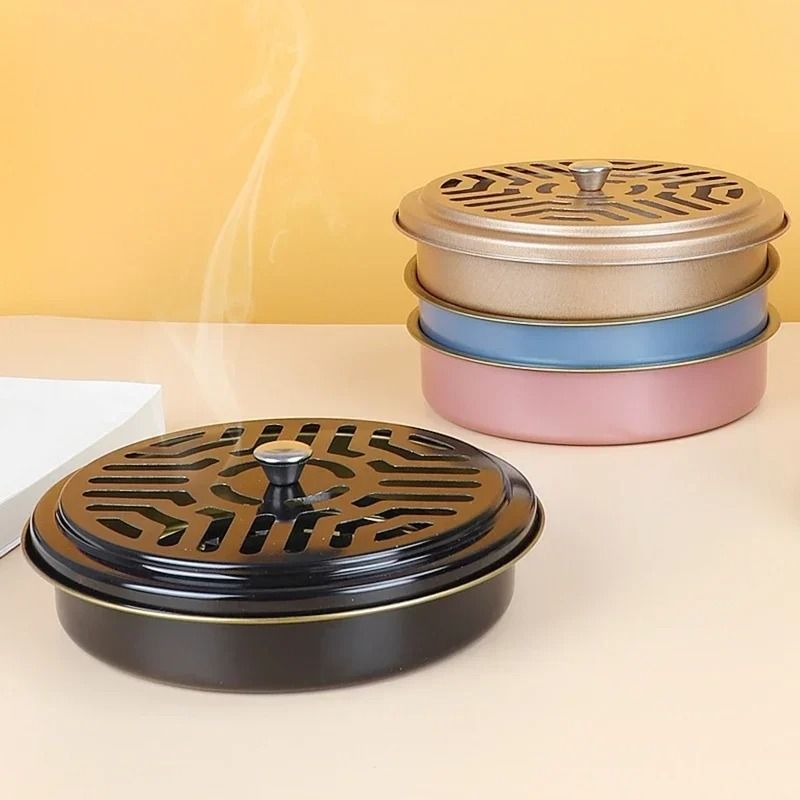 Stainless Steel Mosquito Coil Holder with Protective Cover