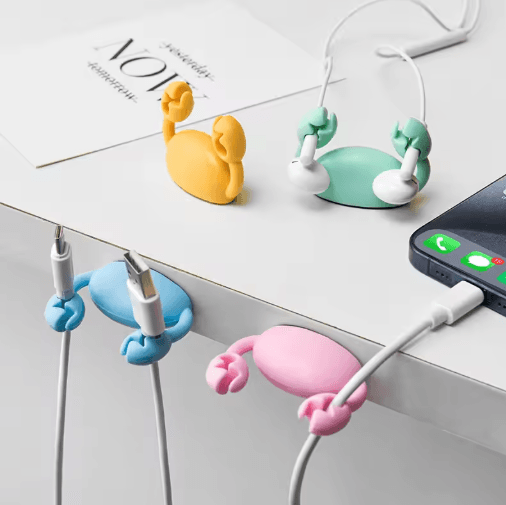 Cartoon Cable Organizer – Cute Charging Cable Fastener & Cable Management Buckle
