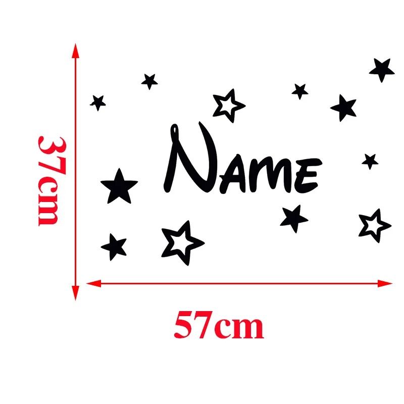 Personalized Kids Name Wall Sticker with Stars Custom Vinyl Nursery Decor