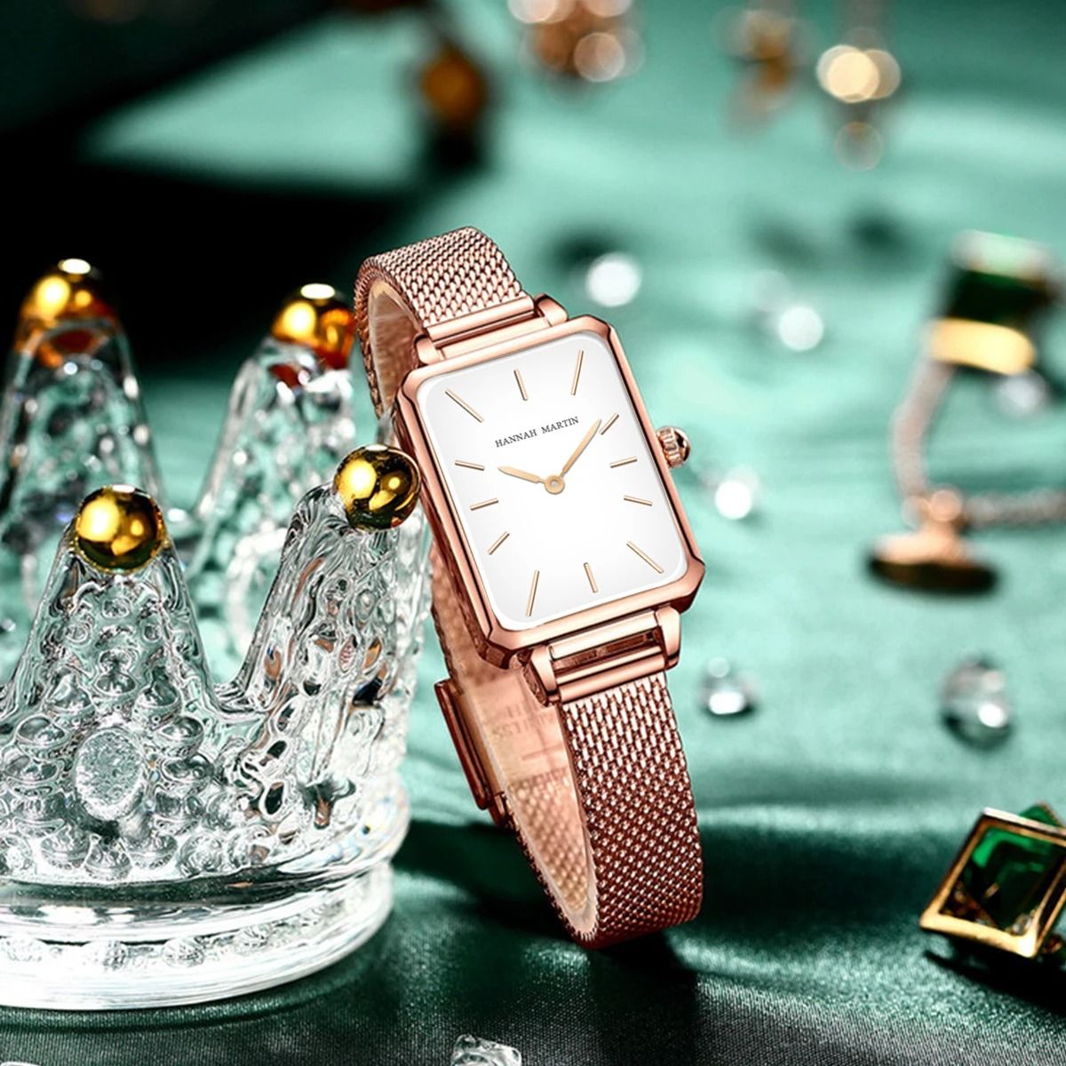 Elegant Square Mesh Strap Watch