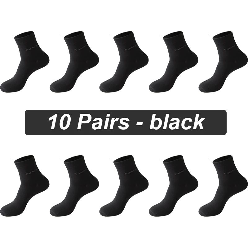 Mens Bamboo Fiber Socks (10 Pairs) - Breathable Antibacterial Comfort, EU 38–46