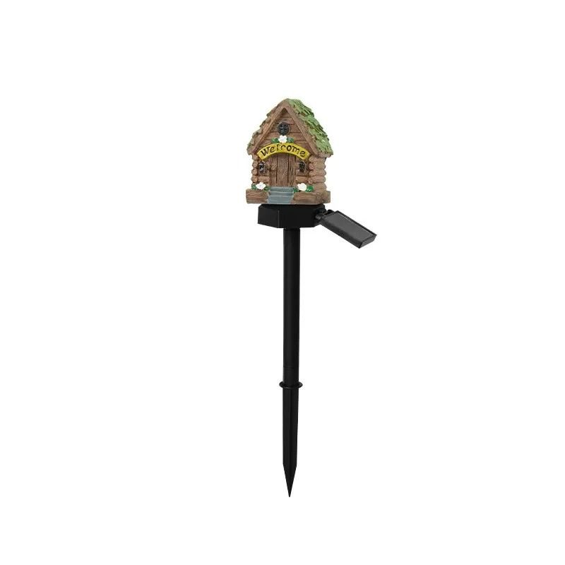 Cartoon Anime Resin Mushroom House Solar Landscape Light