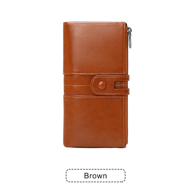 RFID Womens Long PU Leather Wallet Handbag