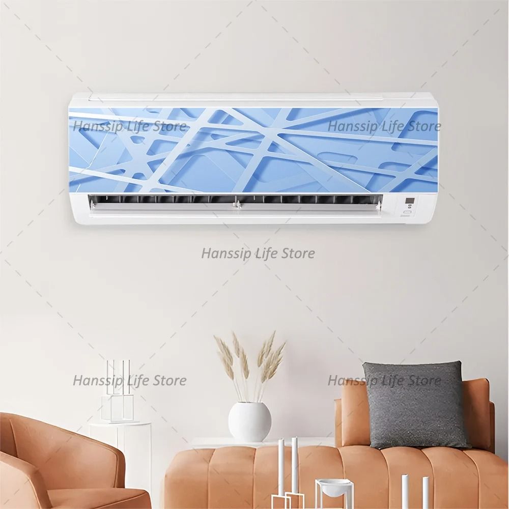 3D Geometric Air Conditioner Sticker Abstract AC Cover Wall Panel Decal