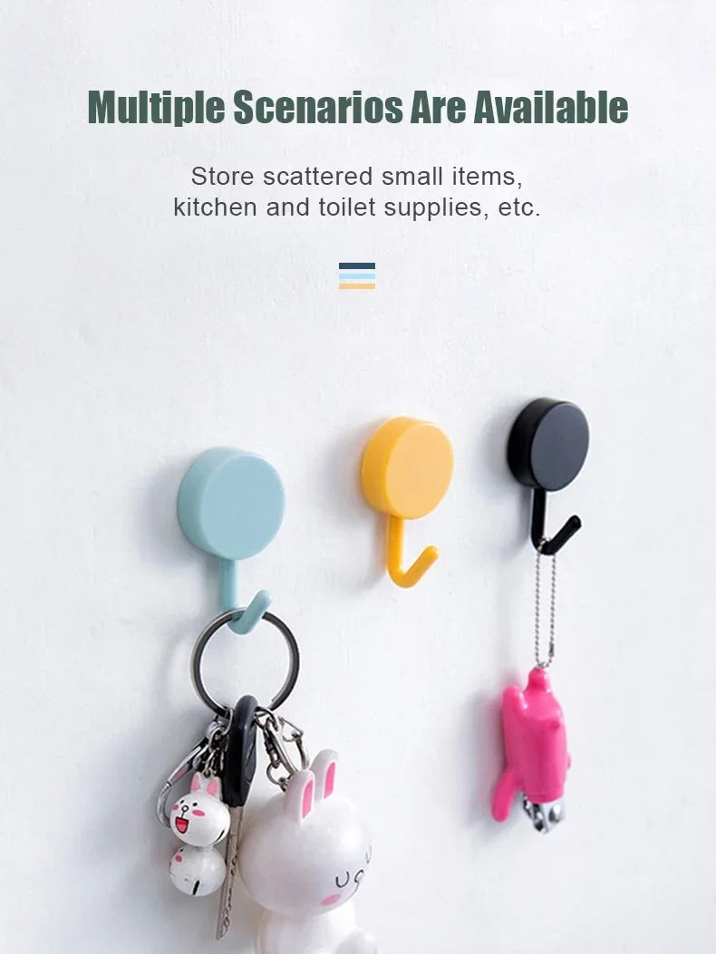 10-Pack Strong Self-Adhesive Wall Hooks