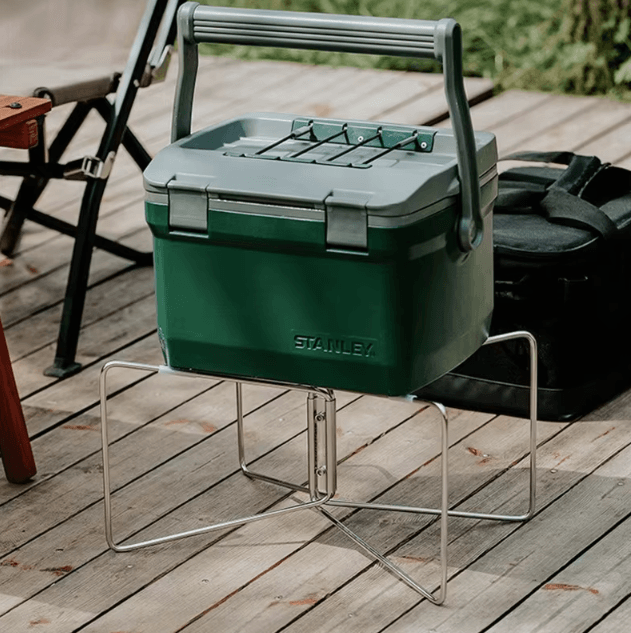 Portable Folding Cooler Box Stand – Outdoor Ice Box Storage Support Shelf for Camping and Travel