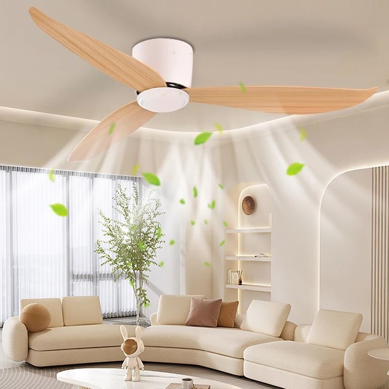 Modern LED Ceiling Fan with 6 Speed Settings and Light Strip