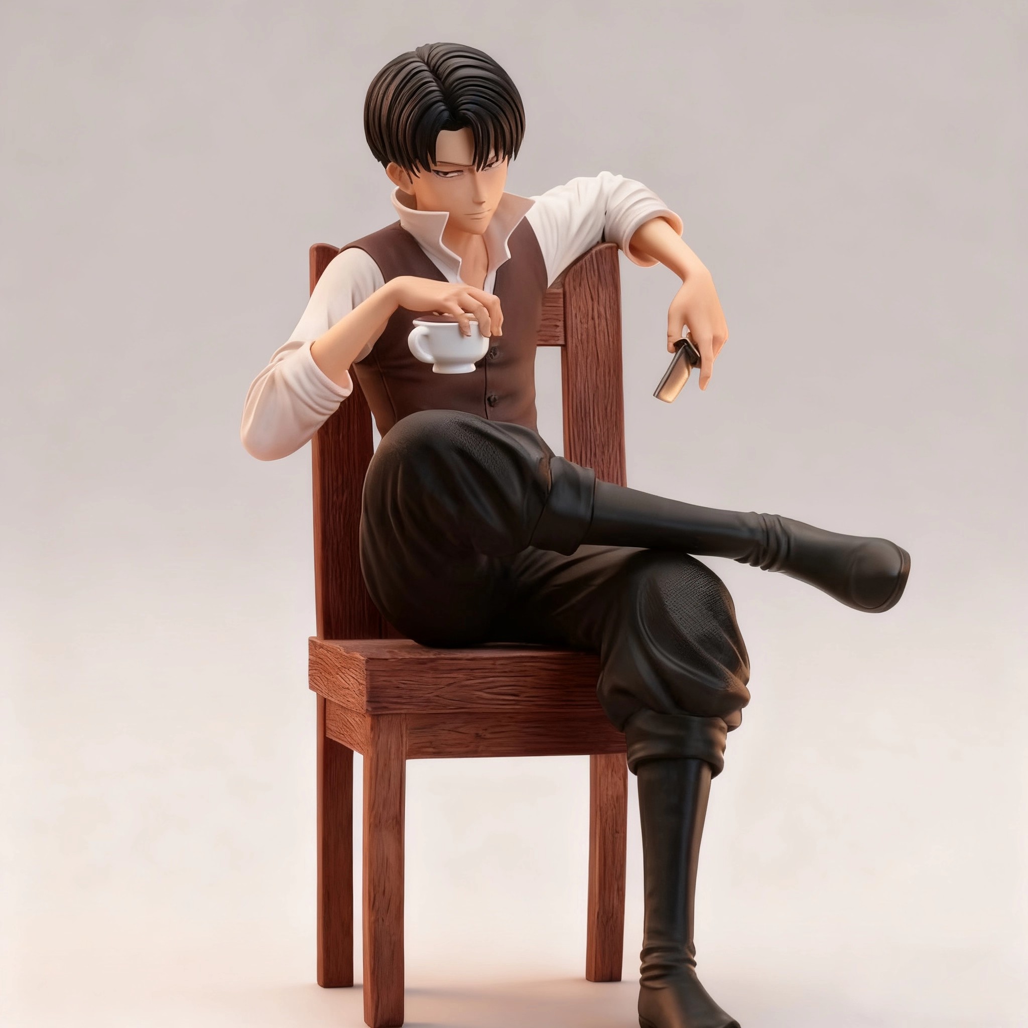 Levi Ackerman Attack on Titan Figure 19cm Anime Statue Collectible GK Model