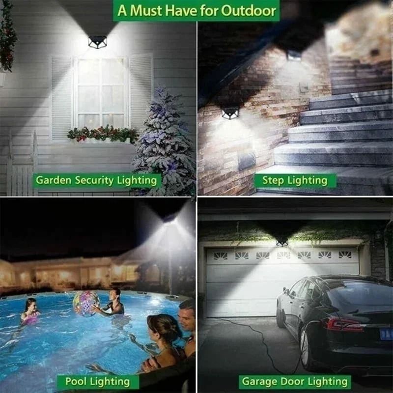 100 LED Solar Wall Lights Outdoor Motion Sensor Solar Powered Garden Lamp