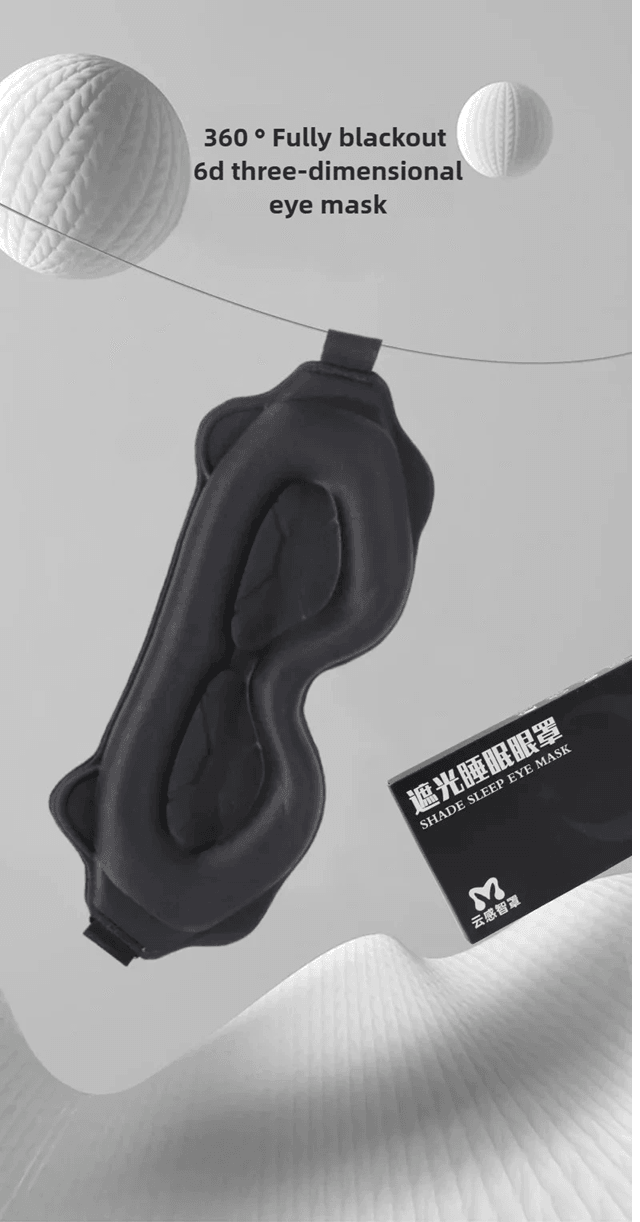 3D Contour Sleep Mask – Light Blocking Eye Mask for Sleeping and Travel Comfort
