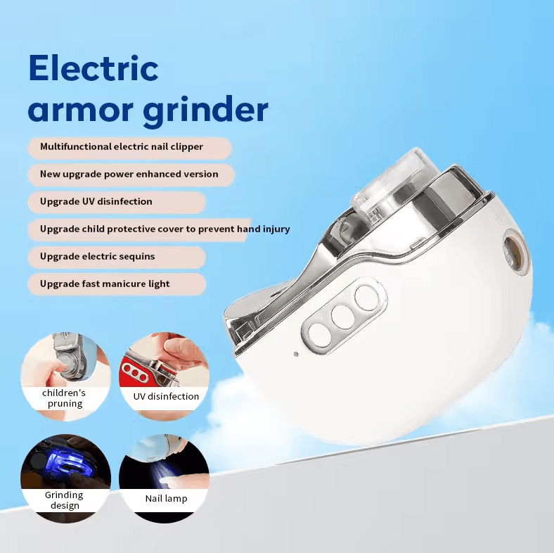 4-in-1 Electric Nail Clipper & UV Dryer Kit – Automatic Trimmer, Grinder & Polisher