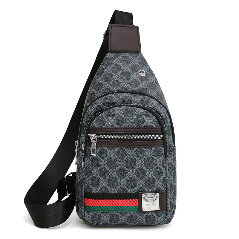 Casual Men's Crossbody Bag, Multifunction Shoulder Messenger Bag, Cloth Chest Handbag with Earphone Hole