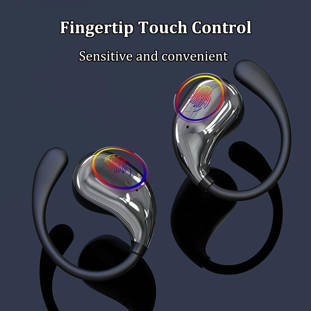 Bluetooth 5.4 Ear Hook Wireless Headphones with LED Display Waterproof TWS Earbuds