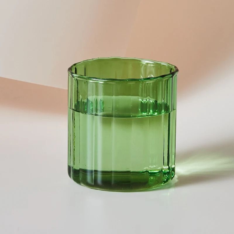 Heat Resistant Striped Glass Cup Clear Tea and Coffee Mug