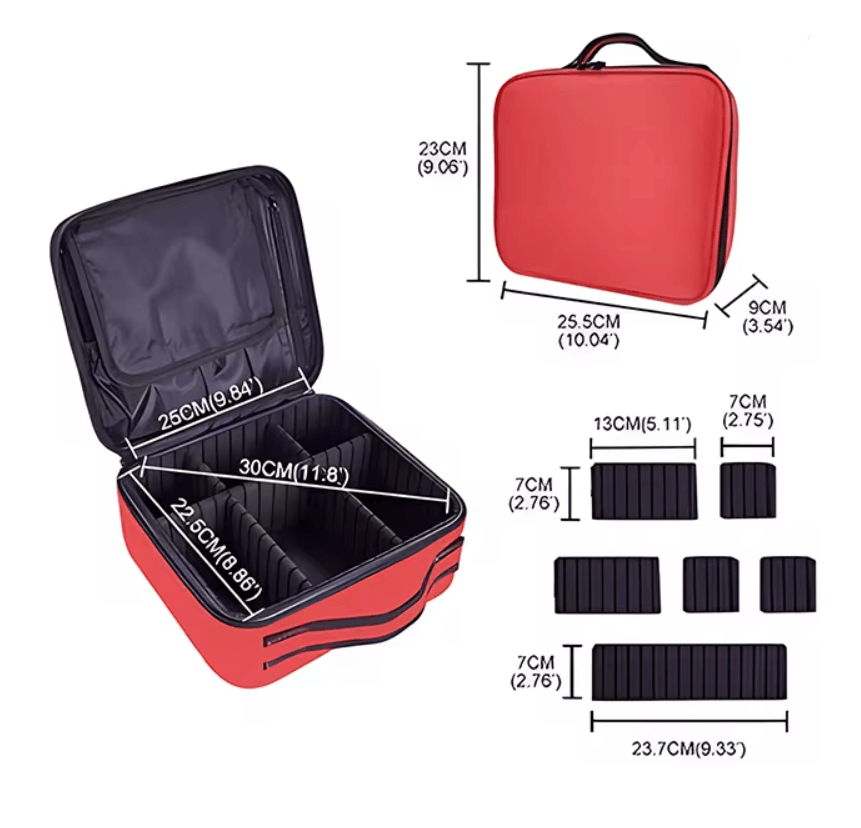 EmbroiLuxe Waterproof Embroidered Makeup Bag Large Capacity Travel Cosmetic Case