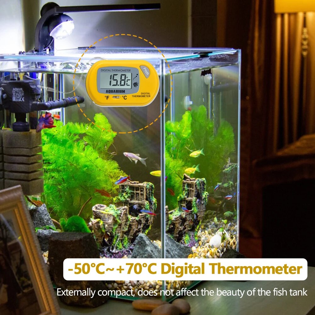 LCD Digital Aquarium Thermometer: Fish Tank Temp Detector & Alarm