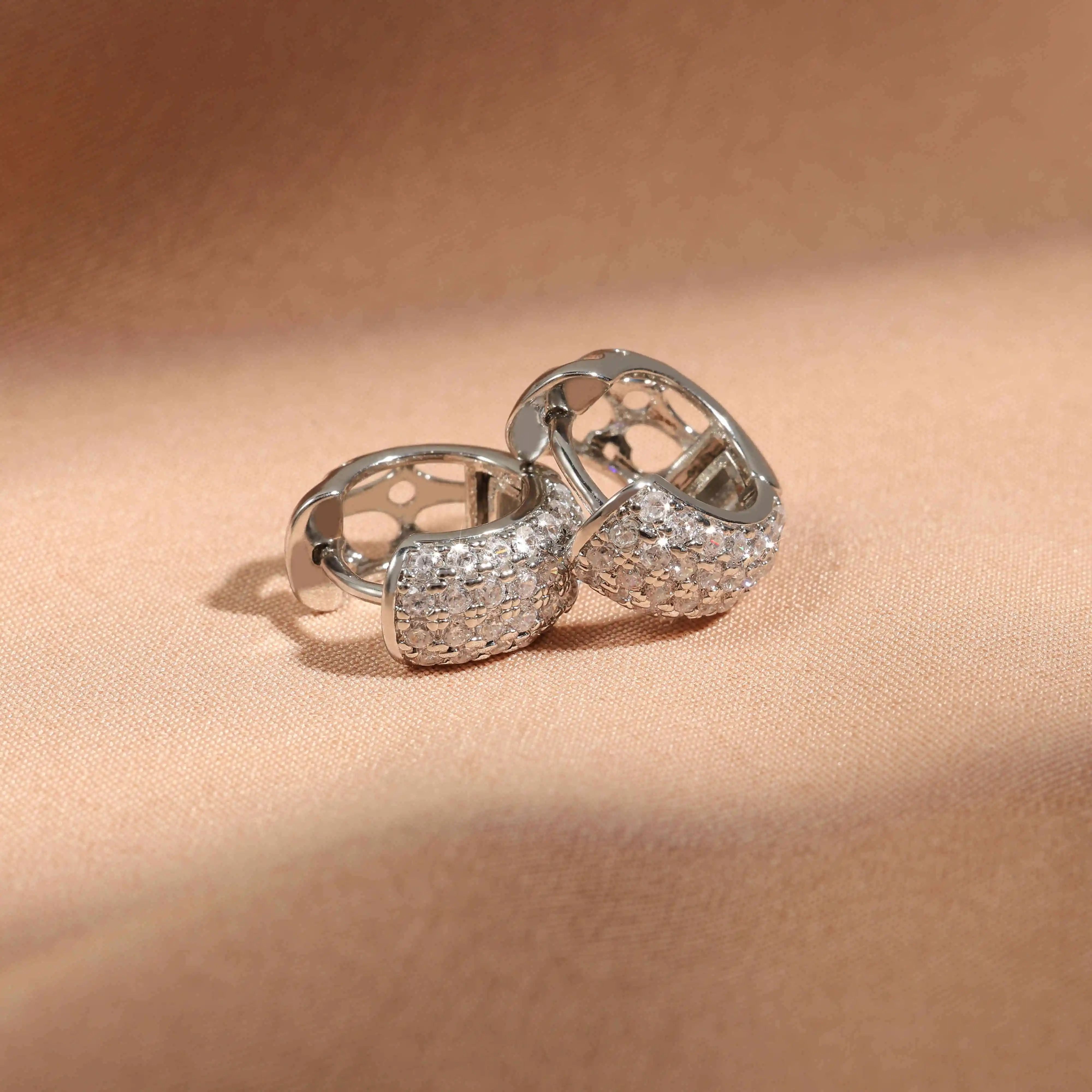 Triple Heart Cubic Zirconia Hoop Earrings