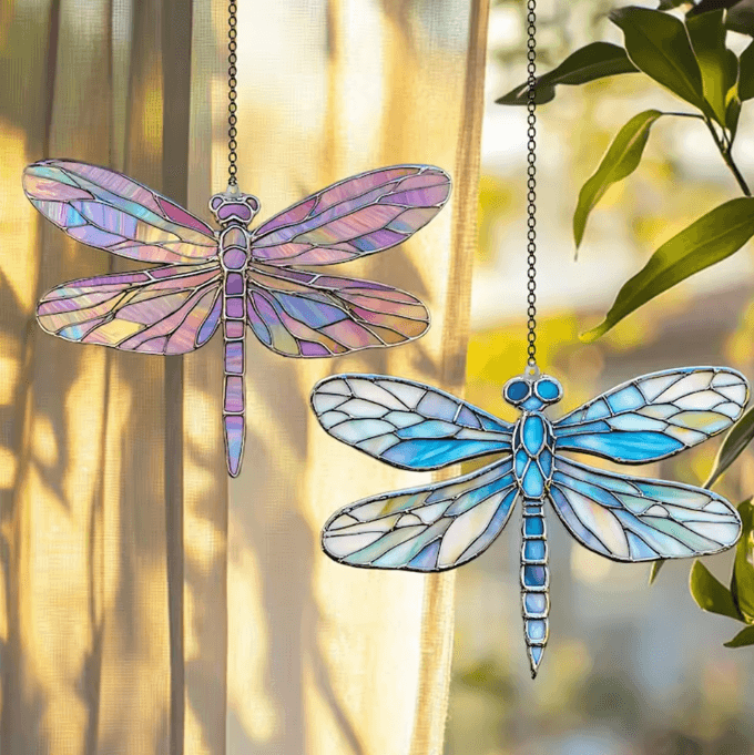 Colorful Acrylic Dragonfly Suncatcher – Hanging Window Pendant for Home & Garden Decor