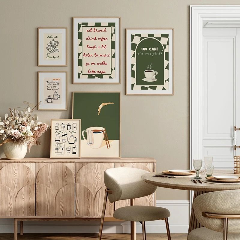 Surreal Coffee Diver Canvas Poster | Trendy Kitchen Gallery Wall Art