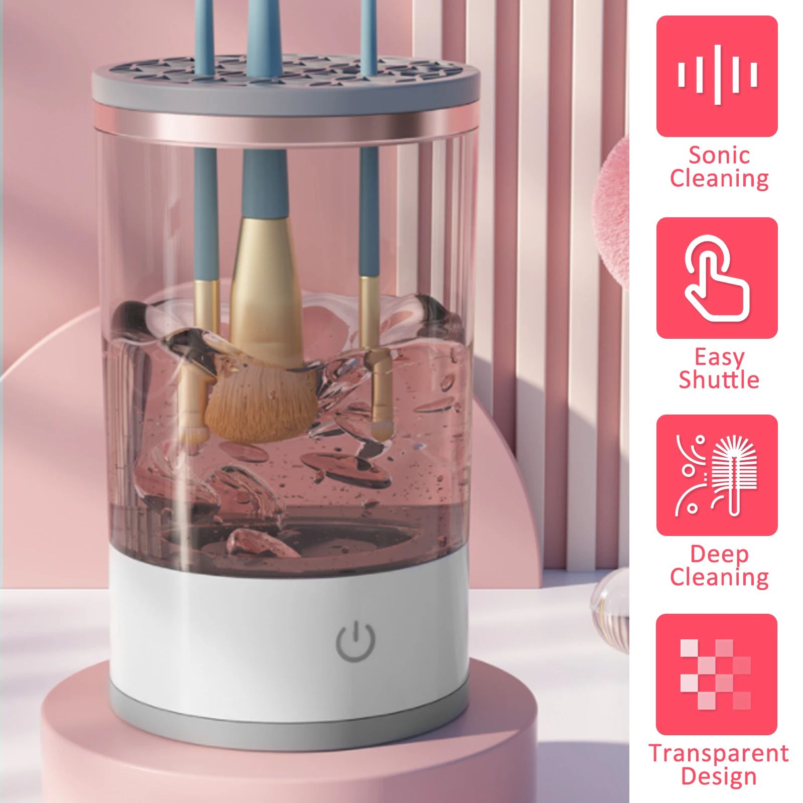 Electric Makeup Brush Cleaner 3 in 1 Automatic USB Cleaner Machine