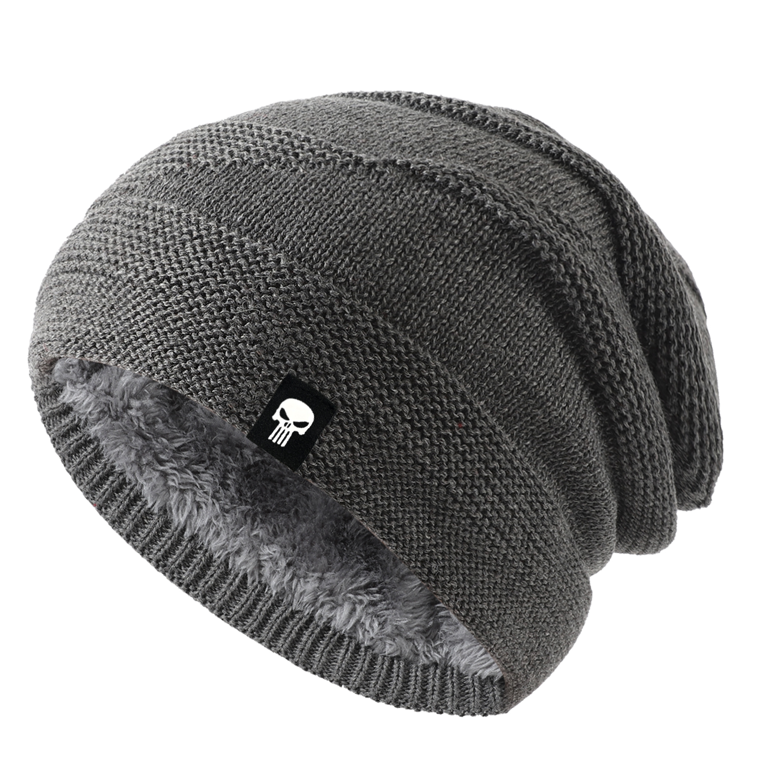 Thick Fleece Liner Beanie, Winter Outdoor Warm, Warm Knitted Winter Hat, Unisex Warm Skull Hat