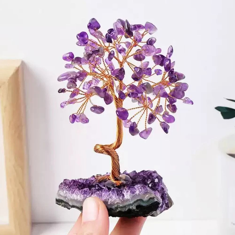 Natural Amethyst Crystal Healing Stone Tree