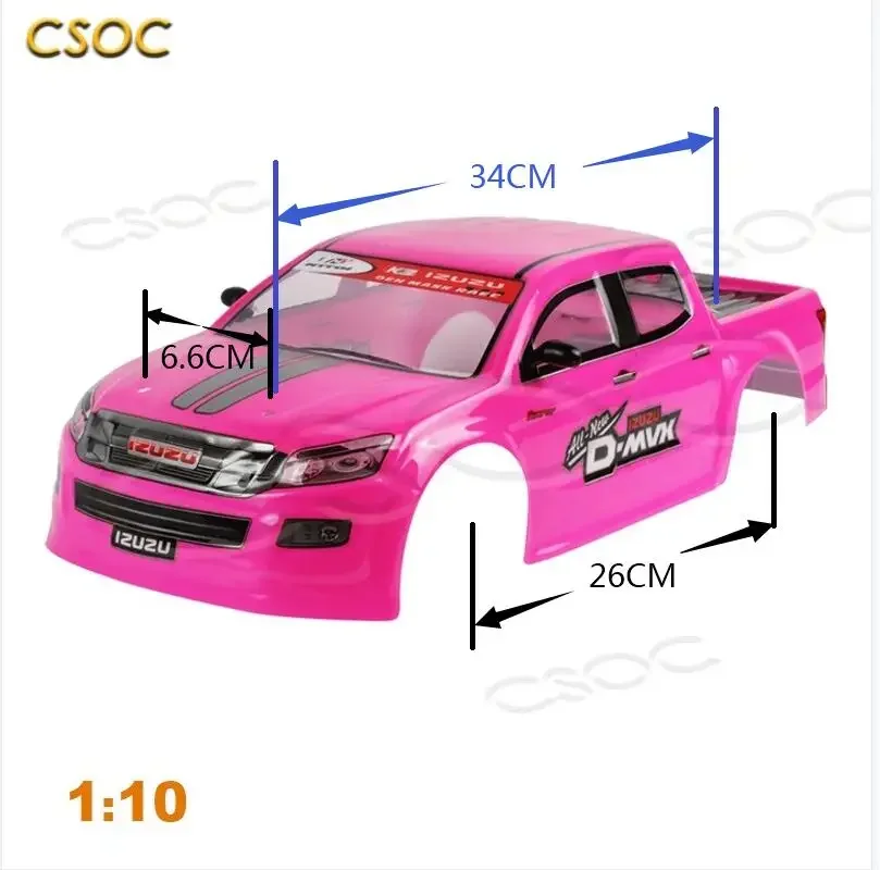 Off-Road 4WD RC Car Shell Kit, Remote Control Drift Racing Truck Body Accessories PVC Shell for High-Speed RC Truck Toy