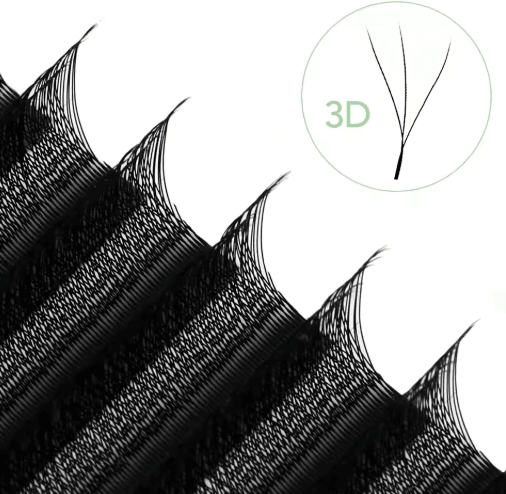 NATUHANA W-Shaped 4D–5D Premade Volume Lash Extensions – Soft, Natural Faux Mink