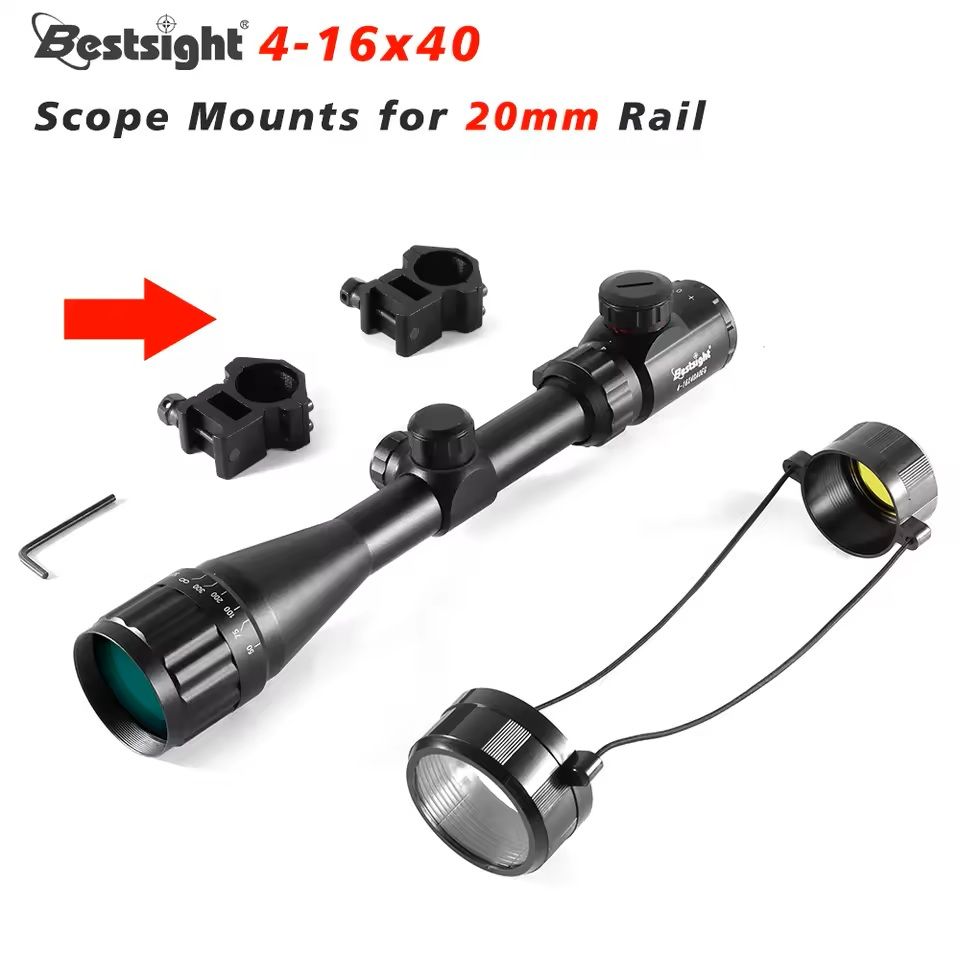 Long Range Rifle Scope with Red and Green Illumination