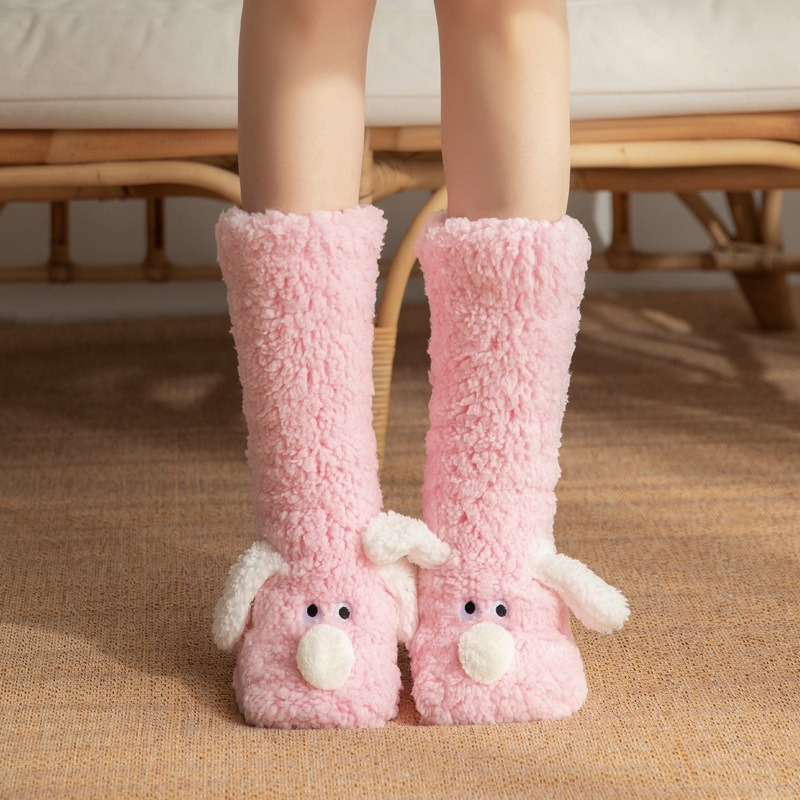 Cartoon Adult Sleep Socks, Winter Socks, New Dog Snow Socks, Carpet Slippers Socks, Leg Covers, Christmas Gift
