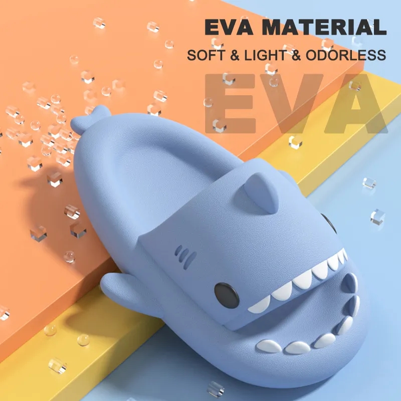 Style Shark Slippers Women Summer, EVA Flip Flops Waterproof, Non-slip Indoor Outdoor Sandals, Cute Shark Pool Slides