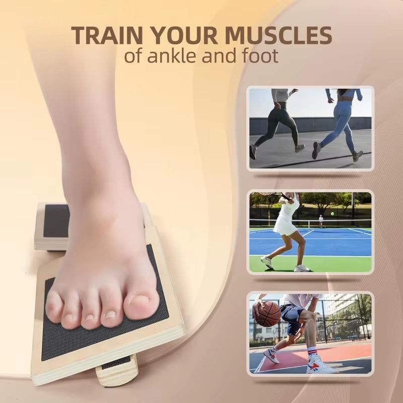 Single Foot Wooden Balance Board Ankle Strengthener and Posture Trainer