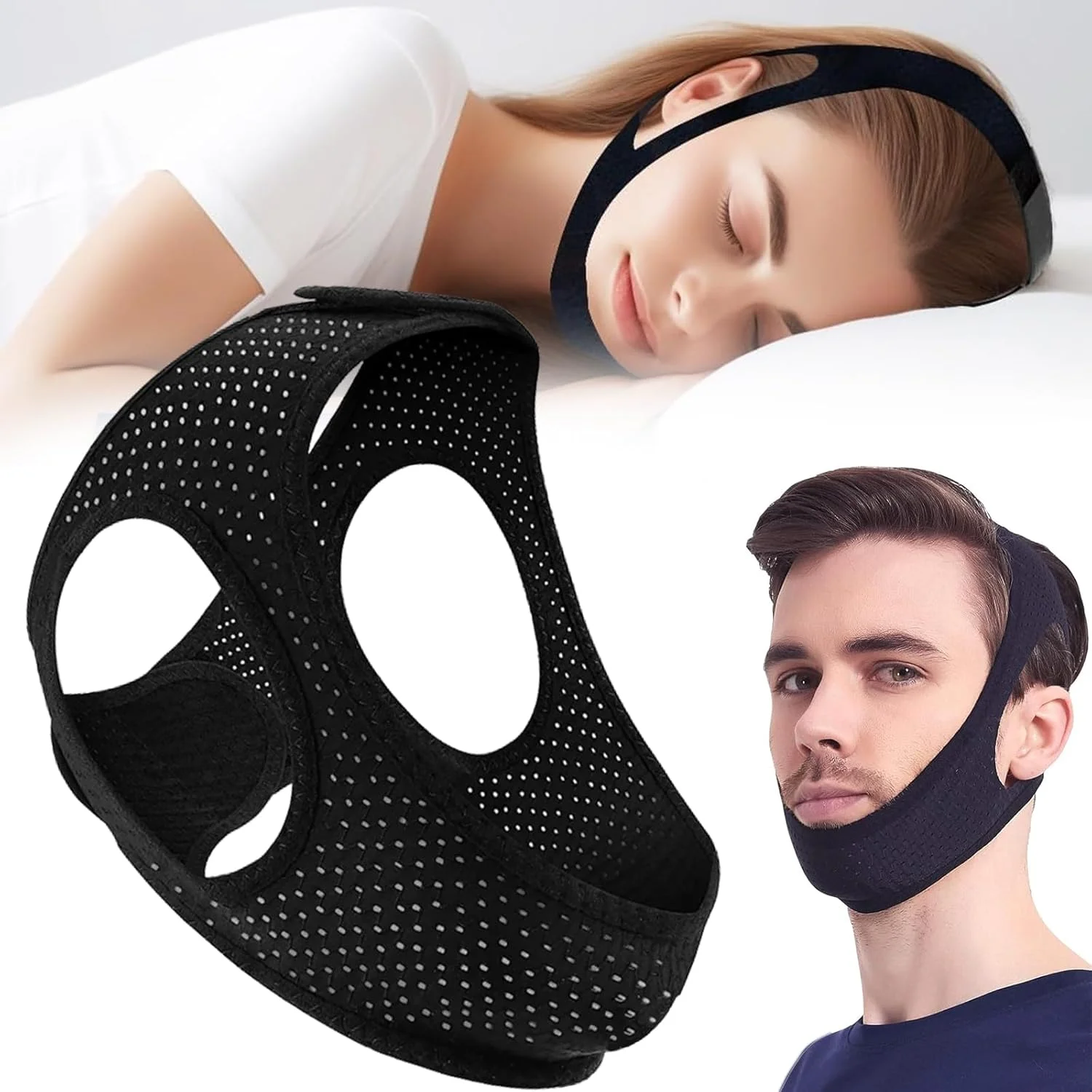 Anti Snoring Chin Strap Breathable Stop Snore Device for Men & Women