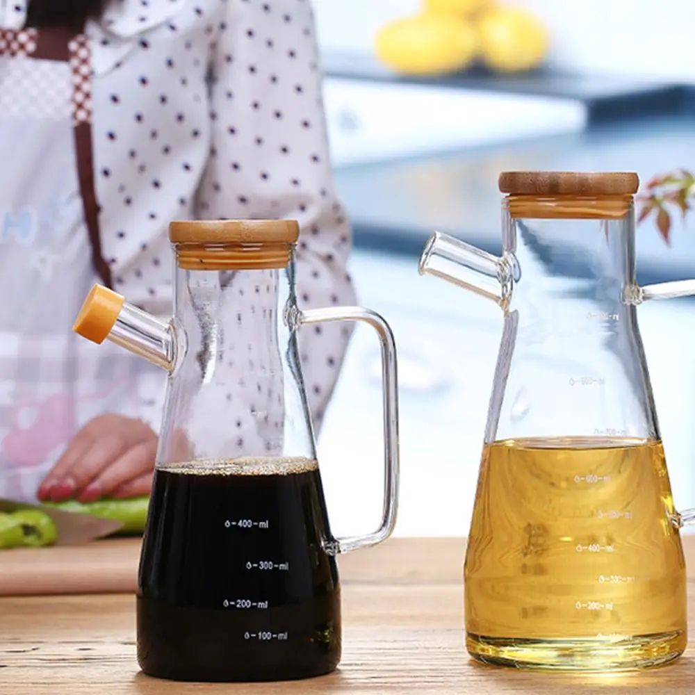Large Capacity Glass Oil Dispenser Bottle Leak Proof 1000ml