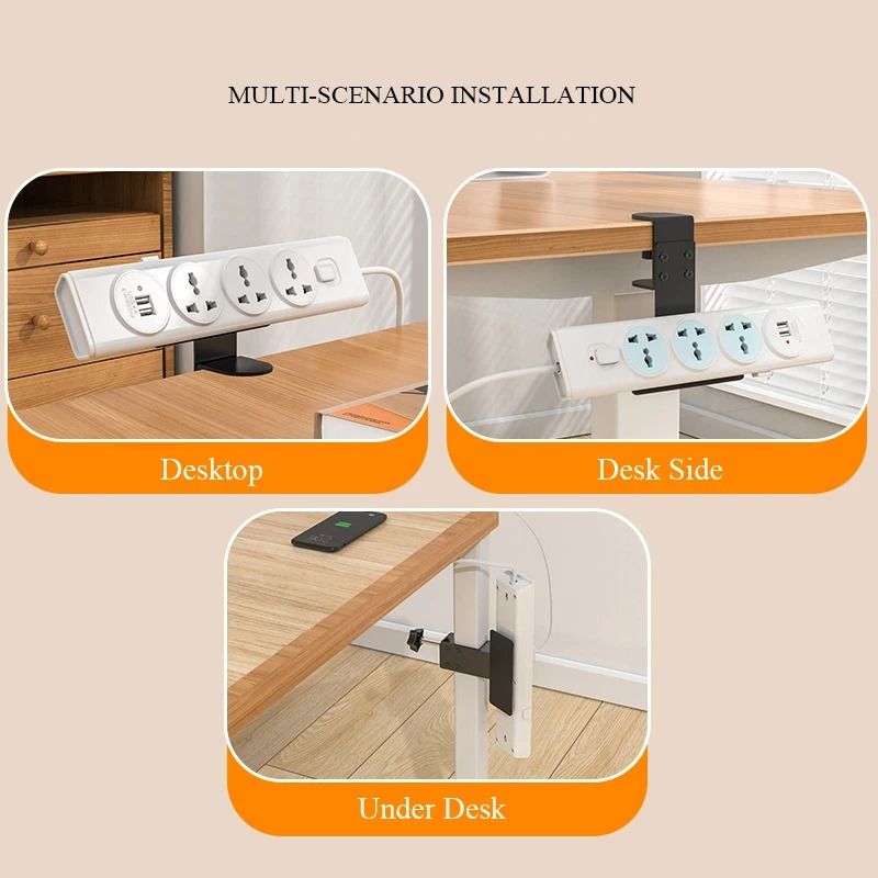 Under Desk Power Strip Holder and Cable Management Tray