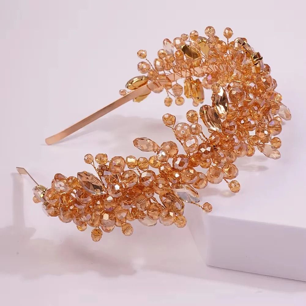 Women Rhinestone Bridal Tiara Headband Handmade