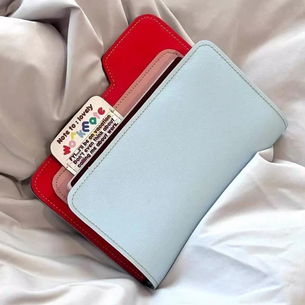 Fashion PU Leather Card Holder Wallet Women Men, Ultra thin Multi card Holder, Lightweight Candy Color Passport Card Bag