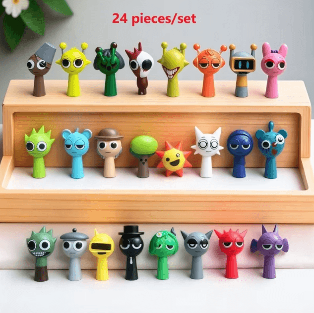 Sprunki PVC Cartoon Figure Set – 24pcs Mini Collectible Game Character Ornaments