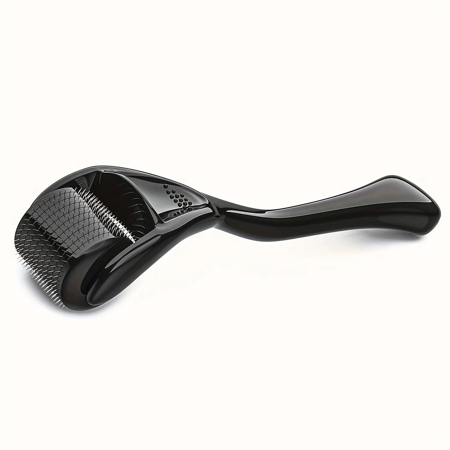 1pc Stainless Steel Black Facial Roller - 0.25mm Precision Massager & Gentle Exfoliating Tool
