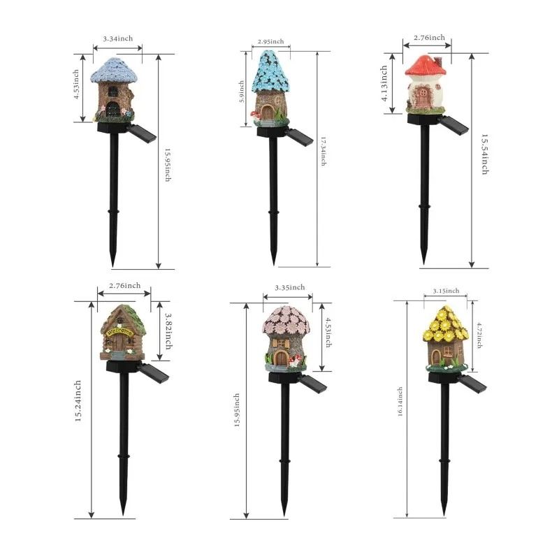 Cartoon Anime Resin Mushroom House Solar Landscape Light
