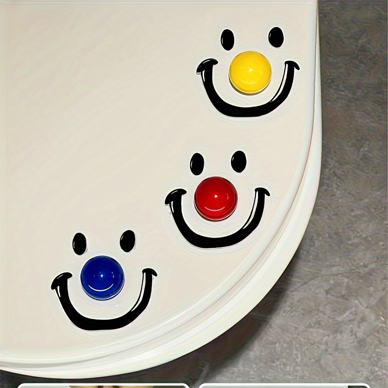 Contemporary Style Dopamine Smile Ball Toilet Lid Lifter, Handheld Toilet Seat Cover Opener for Bathroom, Round Shape